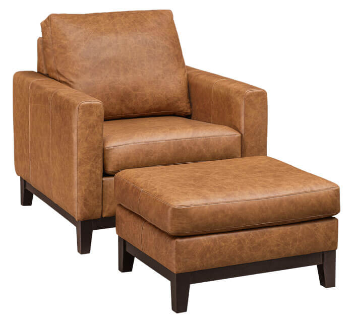 LuxHome Seating Brooklyn Chair with 26 Inch Footstool