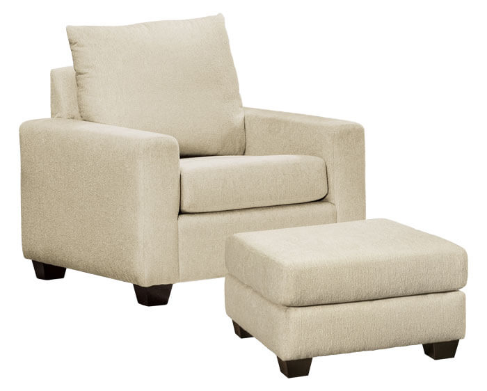 LuxHome Seating Dreamland Chair with 26 Inch Footstool