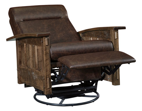 AJs Furniture Houston Swivel Rocker Recliner Full Reclined