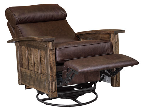 AJs Furniture Houston Stockton Swivel Glider Recliner Full Reclined