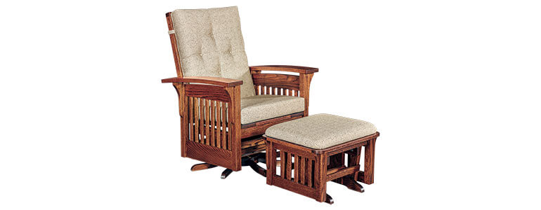 AJ’s Furniture Bow Arm Slat Chair Glider Swivel