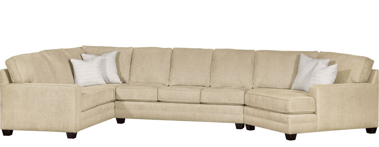 LuxHome Seating Ellington LAF Corner Sofa, Armless Sofa and RAF Cuddle Wedge Track Arm