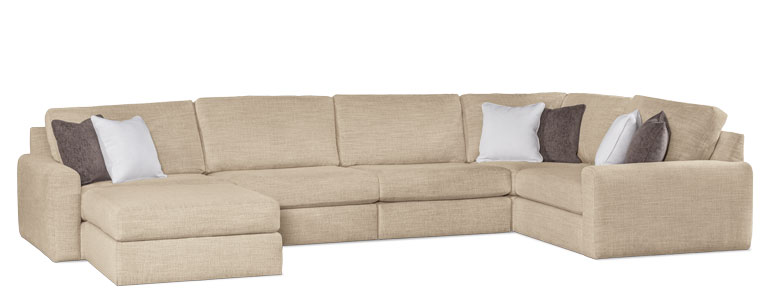 LuxHome Seating Madison Sectional Track Arm with Ottoman