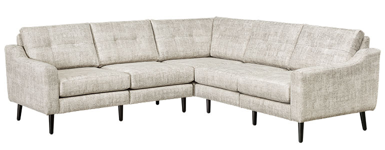 LuxHome Seating Serene 5-Seat Sectional Tear Drop Arm