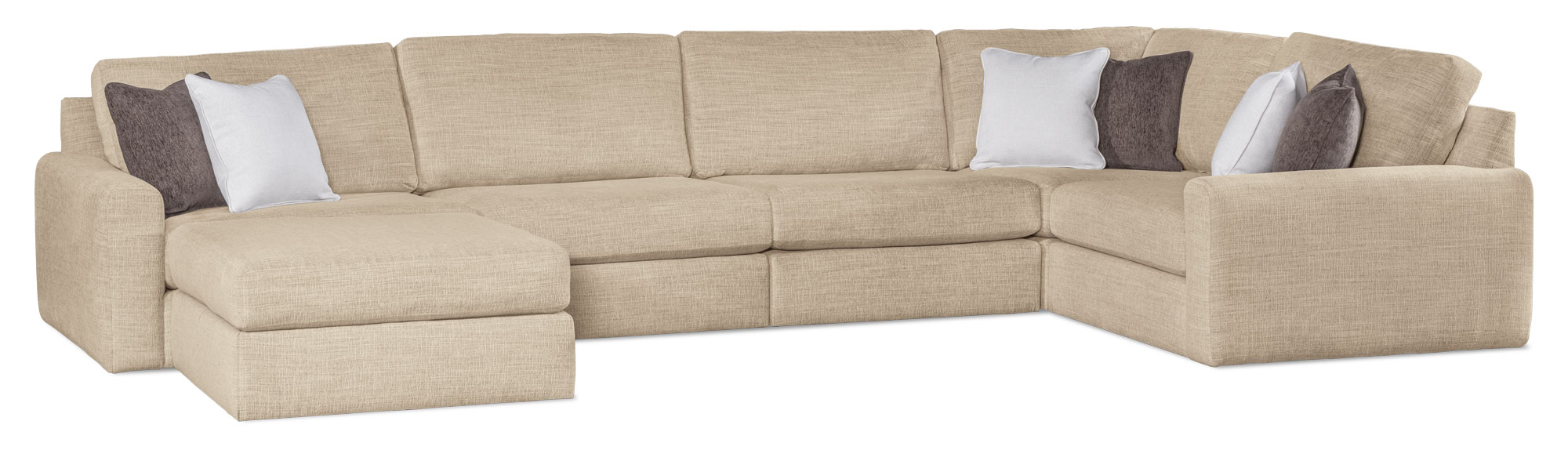 LuxHome Seating Madison Sectional Track Arm with Ottoman