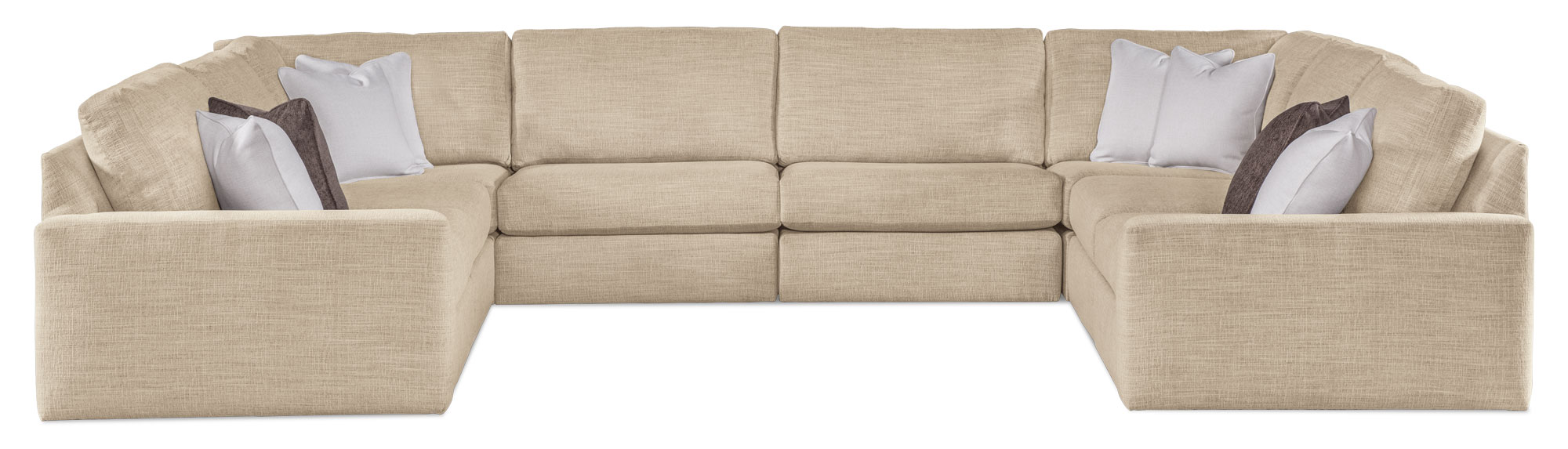 LuxHome Seating Madison U-Sectional Tear Drop Arm