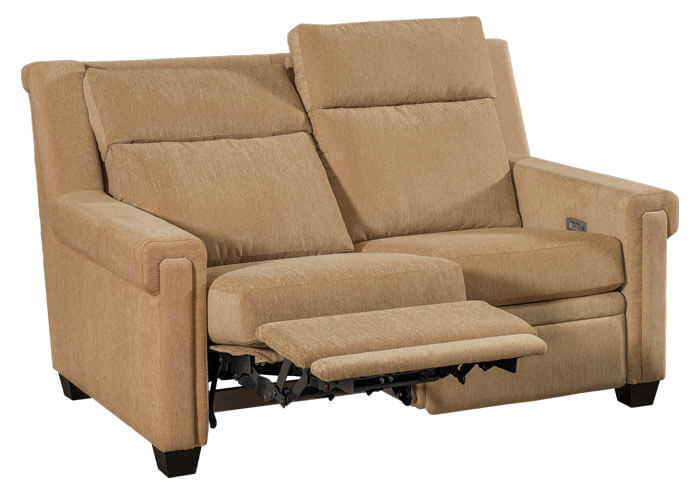 LuxHome Seating Remington Loveseat Recliner with Tilt Headrest Key Arm Reclined
