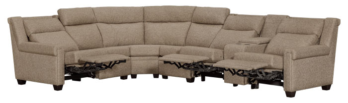 LuxHome Seating Remington Sectional Key Arm Reclined