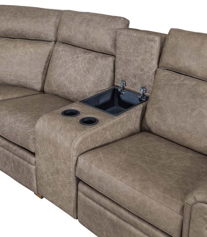 LuxHome Seating Remington Sectional Rolled Arm Detail