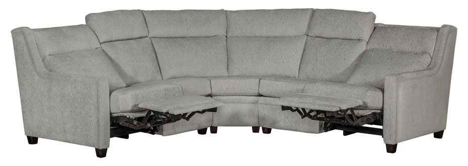 LuxHome Seating Remington Sectional Sleek Arm Reclined