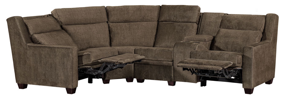 LuxHome Seating Remington Sectional Track Arm Full Reclined