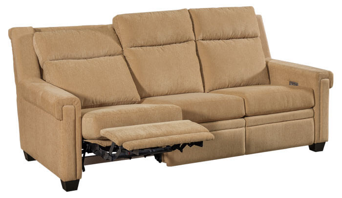 LuxHome Seating Remington Sofa Recliner with Tilt Headrest Key Arm Reclined