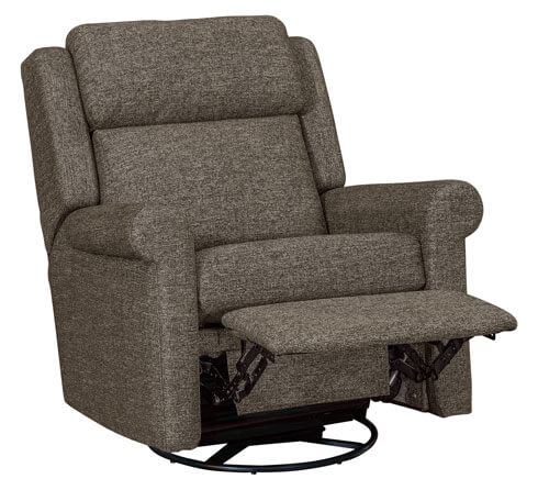 LuxHome Seating Rollins Swivel Rocker Recliner Mid Reclined