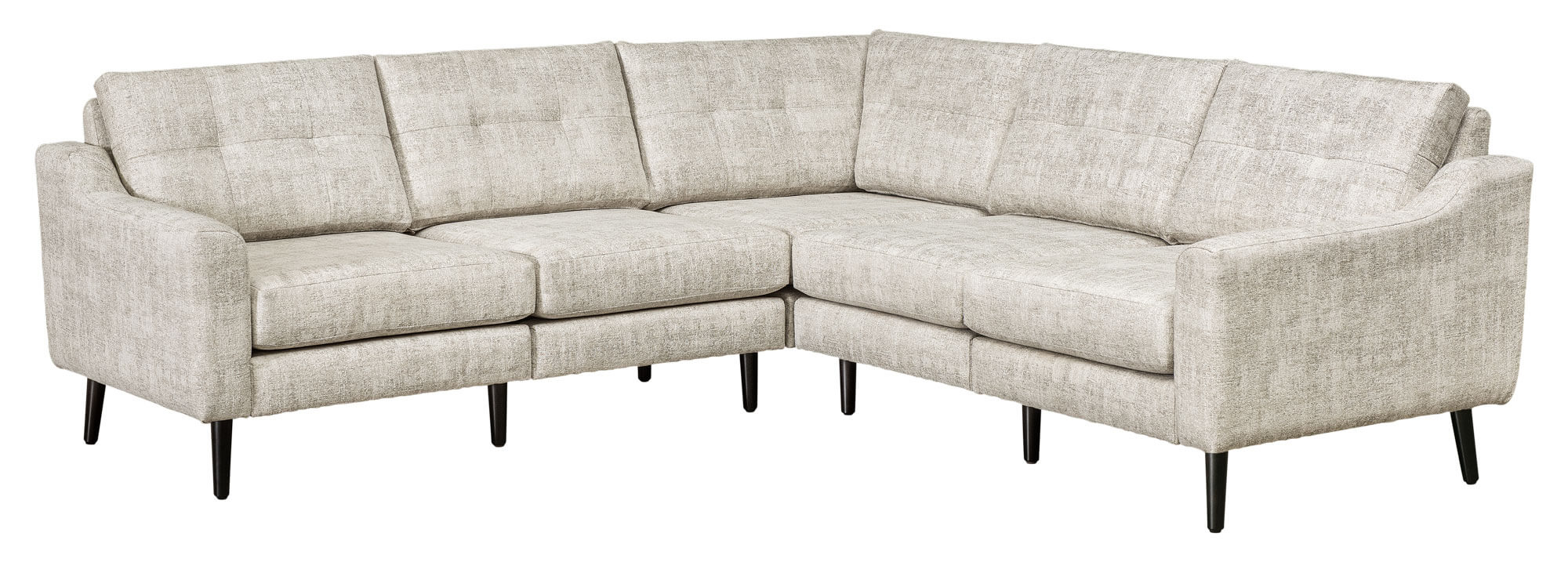 LuxHome Seating Serene 5-Seat Sectional Tear Drop Arm