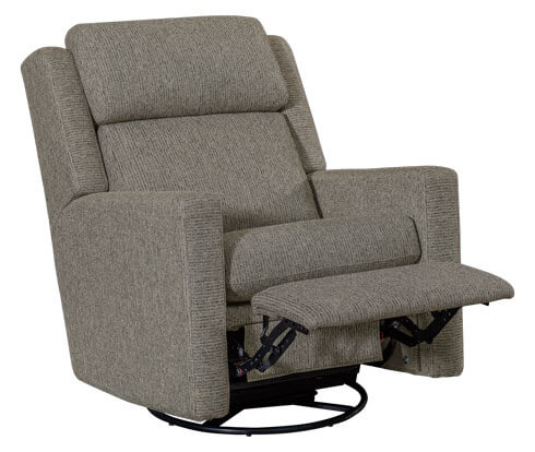 LuxHome Seating Tatum Chair Swivel Rocker Recliner Mid Reclined