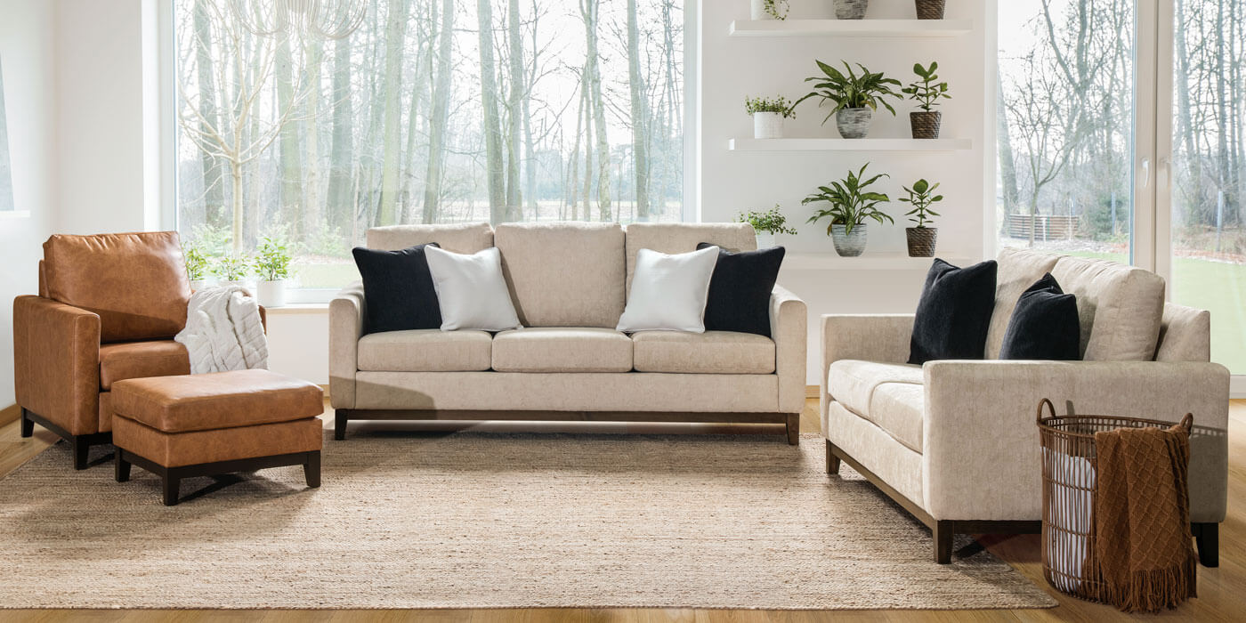 LuxHome Seating Upholstered Amish Built Living Room Furniture